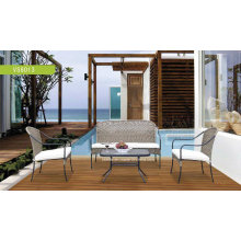 Pátio Externo Aço Perfil Rattan Jardim Set